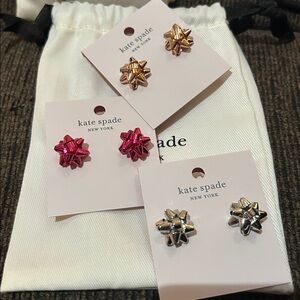 Kate Spade BOURGEOIS GIFT BOW Pierced Earrings NWT